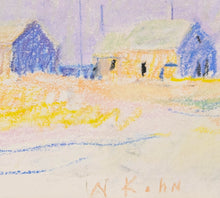 Load image into Gallery viewer, Wolf Kahn, Menemsha, 1962, Pastel on paper, 9 x 12 inches, Wolf Kahn Pastels for sale at Manolis Projects Art Gallery, Miami Fl, Wolf Kahn Original Paintings For Sale, Wolf Kahn Pastels, Wolf Kahn Oil Pastel, Wolf Kahn Pastels For Sale, Wolf Kahn Art For Sale, Wolf Kahn Original Art For Sale, Wolf Kahn Artwork, Wolf Kahn Landscape Paintings, wolf kahn signature