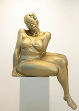 Load image into Gallery viewer, Didier Audrat, TALIMA-Gold, Female Sculpture, 2020, Mixed Polymer Sculpture, 50h x 32w x 26d inches, Art Sculptures for Sale