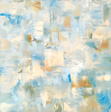 Load image into Gallery viewer, Jill Krutick (B. 1962 - ) Bedroom Slippers, 2015 Oil on Canvas 24 x 24 inches Geometric tapestry-style of oil on canvas work made with a palette knife. The title is intended to evoke the warm, cozy colors of bedroom slippers.