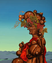 Load image into Gallery viewer, Xavier Esqueda (b.1943 - ) Contemplation of Nature, 1972 Mexican; Oil on Canvas 46.50 x 38.50 inches- Unframed 49 x 41.50 inches- With Frame Xavier Esqueda was born in Mexico City in 1943. Esqueda is known for his figurative and surrealist paintings and sculptures filled with anthropological elements that recall the native religiosity of Mexico and idiosyncrasy of past and present Mexico. Available at Manolis Projects Gallery