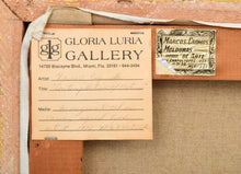 Load image into Gallery viewer, Back- Gallery Stamps:Xavier Esqueda (b.1943 - ) Contemplation of Nature, 1972 Mexican; Oil on Canvas 46.50 x 38.50 inches- Unframed 49 x 41.50 inches- With Frame Xavier Esqueda was born in Mexico City in 1943. Esqueda is known for his figurative and surrealist paintings and sculptures filled with anthropological elements that recall the native religiosity of Mexico and idiosyncrasy of past and present Mexico. Available at Manolis Projects Gallery