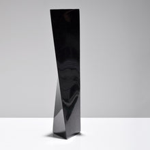 Load image into Gallery viewer, Pal Svensson (b. 1950) Pillar Statue, 2006 Swedish; granite 19 x 4 x 4 inches Edition: 2 of 8 Pal Svensson is Sweden's most famous sculptor and known for his large-scale art installations throughout Sweden. This contemporary black sculpture is made of granite. Available at Manolis Projects Gallery