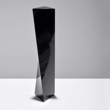 Load image into Gallery viewer, Pal Svensson (b. 1950) Pillar Statue, 2006 Swedish; granite 19 x 4 x 4 inches Edition: 2 of 8 Pal Svensson is Sweden's most famous sculptor and known for his large-scale art installations throughout Sweden. This contemporary black sculpture is made of granite. Available at Manolis Projects Gallery