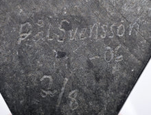 Load image into Gallery viewer, Signature Under the Base:Pal Svensson (b. 1950) Pillar Statue, 2006 Swedish; granite 19 x 4 x 4 inches Edition: 2 of 8 Pal Svensson is Sweden's most famous sculptor and known for his large-scale art installations throughout Sweden. This contemporary black sculpture is made of granite. Available at Manolis Projects Gallery