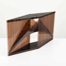 Load image into Gallery viewer, DeWain Valentine Open Diamond Hyperbolic, American; Glass 18 x 34.50 x 7.25 inches Valentine’s works are semi-transparent, minimalist sculptures that give physical form to light and atmosphere. His works are characterized by sleek surfaces, translucence, and hues that shift in the light. Available at Manolis Projects Gallery, Miami, FL