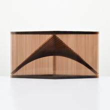 Load image into Gallery viewer, Front View:DeWain Valentine Open Diamond Hyperbolic, American; Glass 18 x 34.50 x 7.25 inches Valentine’s works are semi-transparent, minimalist sculptures that give physical form to light and atmosphere. His works are characterized by sleek surfaces, translucence, and hues that shift in the light. Available at Manolis Projects Gallery, Miami, FL