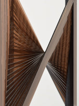 Load image into Gallery viewer, Inner View:DeWain Valentine Open Diamond Hyperbolic, American; Glass 18 x 34.50 x 7.25 inches Valentine’s works are semi-transparent, minimalist sculptures that give physical form to light and atmosphere. His works are characterized by sleek surfaces, translucence, and hues that shift in the light. Available at Manolis Projects Gallery, Miami, FL