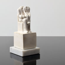 Load image into Gallery viewer, Tom Otterness (b.1952-) Father and Daughter, 1979 Cast Hydrocal on Marble base 6.75h x 3w x 3d inches Edition of 59 of 250 Otterness is described as “the world’s best public sculptor” by New York Times art critic, Ken Johnson, Otterness' works are easily recognizable for its unique, cheerful and cartoonish figures, that are used to address issues of gender, class and race.Available at Manolis Projects Gallery