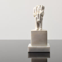 Load image into Gallery viewer, Front:Tom Otterness (b.1952-) Father and Daughter, 1979 Cast Hydrocal on Marble base 6.75h x 3w x 3d inches Edition of 59 of 250 Otterness is described as “the world’s best public sculptor” by New York Times art critic, Ken Johnson, Otterness' works are easily recognizable for its unique, cheerful and cartoonish figures, that are used to address issues of gender, class and race.Available at Manolis Projects Gallery