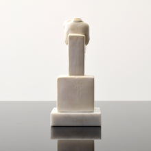 Load image into Gallery viewer, Back:Tom Otterness (b.1952-) Father and Daughter, 1979 Cast Hydrocal on Marble base 6.75h x 3w x 3d inches Edition of 59 of 250 Otterness is described as “the world’s best public sculptor” by New York Times art critic, Ken Johnson, Otterness' works are easily recognizable for its unique, cheerful and cartoonish figures, that are used to address issues of gender, class and race.Available at Manolis Projects Gallery