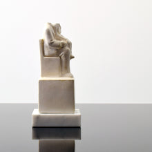 Load image into Gallery viewer, Side:Tom Otterness (b.1952-) Father and Daughter, 1979 Cast Hydrocal on Marble base 6.75h x 3w x 3d inches Edition of 59 of 250 Otterness is described as “the world’s best public sculptor” by New York Times art critic, Ken Johnson, Otterness' works are easily recognizable for its unique, cheerful and cartoonish figures, that are used to address issues of gender, class and race. Available at Manolis Projects Gallery