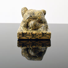 Load image into Gallery viewer, Front:Tom Otterness (b.1952-) We Should Work with the Soviets to Avoid Nuclear War, 1982 Papier Mache over Cast Plaster 3.25h x 6w x 3.5d inches Otterness is described as “the world’s best public sculptor” by New York Times art critic, Ken Johnson, Otterness' works are easily recognizable for its unique, cheerful and cartoonish figures, that are used to address issues of gender, class and race. Available at Manolis Projects Gallery