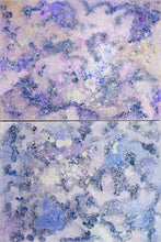 Load image into Gallery viewer, Jill Krutick Petals, 2017 Acrylic on canvas, 48 x 72 inches in 2 panels, 48 x 36 inches each. Sold Framed: 50 x 74 inches Jill Krutick is a contemporary abstract expressionist whose paintings trace the artist’s joyful path of self-discovery and creative exploration. Using only texture, form, and color, the artist suggests the intense beauty and constant flux of nature: galaxies, skies, blossoms, and tides. Influenced by modern and contemporary masters such as Van Gogh, Monet, and Rothko, Krutick combin