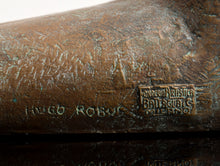 Load image into Gallery viewer, Signature:Front side:Hugo Robus (1885-1964) Untitled Cast Bronze Sculpture 32h x 17w x 9.5d inches Hugo Robus is a National Academician and sculptor from Cleveland, OH. Robus, briefly concentrated on cubist painting until 1920, when he changed his focus primarily to sculpting. Available at Manolis Projects Gallery
