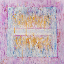 Load image into Gallery viewer, ill Krutick Ice Cube Lilac, 2018 Oil on canvas, 60 x 60 inches Framed: 62 x 62 inches Ice Cube Lilac was exhibited at the artist’s first solo museum exhibition, “Lyrical Abstraction” at the Coral Springs Museum of Art, March – May 2019. Breaking free of the series’ typical palette of cool, monochromatic colors, Ice Cube Lilac suggests a gentler, softer mood, featuring carefree wisps of curved marks inspired by Krutick’s swirl-style paintings.