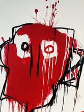 Load image into Gallery viewer, Detail:Fernanda Lavera (b. 1975 - ) Danza con el Diablo, 2019 (Dance with the Devil) Acrylic on Canvas 77 x 98.75 inches Lavera wrote the following about this series, "The Devil plays with me. I don't feel like letting go. Why not? Should I dance with him? Should I let myself fall? Red is the only color I see." For sale at Manolis Projects Miami, FL