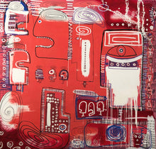 Load image into Gallery viewer, Fernanda Lavera, Cerebros, 2020, Acrylic, Markers and Crayon on canvas, 75 x 79 inches, Graffiti and Street Art for Sale at Manolis Projects Art Gallery