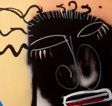 Load image into Gallery viewer, Argentinian artist Fernanda Lavera, Ritual, 2021, Acrylic, Marker and Spray Paint on canvas, 72 x 60 inches, graffiti and street art at manolis projects gallery, Miami, detail image #2