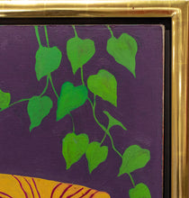 Load image into Gallery viewer, Detail: Hunt Slonem (b.1951-), Chair Duet, 1977, Oil on canvas, 70 x 58 inches. This early Hunt Slonem is a beautiful scene of two colorful chairs that offers a calming joy to those who view it. Slonem utilizes the intense colors of the neo-expressional style. Available at Manolis Projects Gallery.