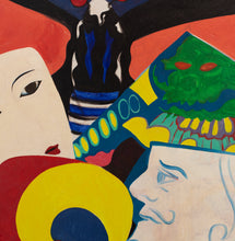 Load image into Gallery viewer, Detail: Hunt Slonem (b. 1951-), King, 1979, Oil on canvas, 48 x 60 inches. Hunt Slonem's paintings are at once vibrant, energetic and colorful Slonem creates exotic forms with expressive brushstrokes that are full of intense color, loosely inspired by artists of the German Expressionism movement such as Ernst Ludwig and Emil Nolde. Available at Manolis Projects Gallery