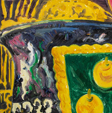 Load image into Gallery viewer, Detail:Hunt Slonem, Red Mask, 1985, Oil on canvas, 77 x 101 inches, In older bodies of work, such as in the Red Mask, references to spiritually charged objects are much more apparent and literal. For example, Slonem favored depicting Catholic and Hindu saints surrounding animals early on. Available at Manolis Projects Gallery
