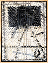 Load image into Gallery viewer, Framed image of Hunt Slonem’s black and white parrot oil painting “Untitled (Black & Grey Parrot),” painted in 1991 in oil paint on canvas measuring 24 x 18 inches. Framed wall art by Hunt Slonem for sale at Manolis Projects gallery.