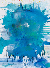 Load image into Gallery viewer, J. Steven Manolis, Palm Beach Light - 0700 HRS without Symbology, 2019, Acrylic painting on canvas, 40 x 30 inches, Blue, Gestural Abstraction, Abstract expressionism art for sale at Manolis Projects Art Gallery, Miami, Fl