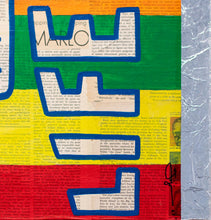 Load image into Gallery viewer, Jojo Anavim. Life Saver, 2021, Acrylic, collage and Diamond Dust on canvas, 30 x 40 inches, jojo anavim signature