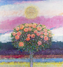 Load image into Gallery viewer, Kaish is a NY based artist whose works are in major museums, inc. the Metropolitan Museum of Art, the Smithsonian American Art Museum, and the British Museum. He uses his colorful palette to deliver to us his rendition of nature in his nature abstractions. This work is a tribute to the end of a perfect summer. Available at Manolis Projects Gallery