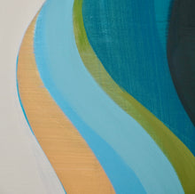 Load image into Gallery viewer, Detail,Margaret Neill Navigator, 2019 Oil on canvas 40 x 60 inches This work investigates curvilinear forms found in nature and in Neill's New York City environment. The works are both intuitive and analytical and are composed of deeply layered intersecting geometries. Manolis Projects gallery, Miami, FL