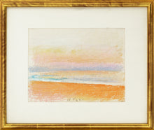 Load image into Gallery viewer, Framed:Wolf Kahn (1927-2020) A Beach in Kauai, 1994 Pastel on paper 9 x 12 inches. This is an abstract painting of a beach in Hawaii in yellow, orange, pink, cream, and green., at Manolis Projects gallery in Miami, FL