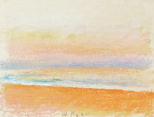 Load image into Gallery viewer, Wolf Kahn (1927-2020) A Beach in Kauai, 1994 Pastel on paper 9 x 12 inches Framed: 15.50 x 18.50 x 1 inches; This is an abstract painting of a beach in Hawaii in yellow, orange, pink, cream, and green., at Manolis Projects Gallery in Miami, FL