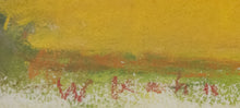 Load image into Gallery viewer, Signature:Wolf Kahn Deep Red Sunset, 1991 Pastel on paper 15 x 22 inches, Abstract landscape in pink, yellow , black, and green. Available at Manolis Projects Gallery (Unframed size)