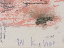 Load image into Gallery viewer, Detail of Signature:Wolf Kahn (1927-2020) From the Roof of the Hotel Hassler, 2001 Pastel on paper 9 x 12 inches (unframed),This cityscape was painted from the roof of the legendary Hotel Hassler in Rome, Italy. The sky is purple and lilac, in beautiful contrast to the pinks and burnt sienna of the buildings. Available at Manolis Projects Gallery.