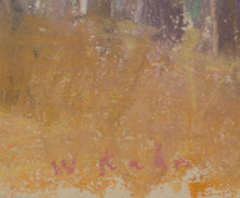 Load image into Gallery viewer, Detail of Signature:Wolf Kahn (1927-2020) Oaks, 1988 Pastel on paper 9 x 12 inches (unframed) This isi landscape of trees with greens and yellow, Available at Manolis Projects Gallery Edit alt text