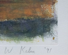 Load image into Gallery viewer, Signature:Wolf Kahn Pink / Yellow / Black, 1991 Monotype Ink on paper 15 x 22 inches;Wolf Kahn style ranges from Realism to Abstract Expressionism. His work is in the collections of over twenty-four major public institutions and has been exhibited internationally for over sixty years. Available at Manolis Projects Gallery