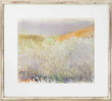 Load image into Gallery viewer, Framed:Wolf Kahn (1927-2020) Tangle before a Yellow Hill, 2006 Pastel on paper 14 x 17 inches- Unframed This abstract painting of a landscape is a fusion of shades of purple, oranges, whites, and greens. Available at Manolis Projects Gallery