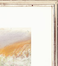 Load image into Gallery viewer, Corner and Frame detail:Wolf Kahn (1927-2020) Tangle before a Yellow Hill, 2006 Pastel on paper 14 x 17 inches- Unframed This abstract painting of a landscape is a fusion of shades of purple, oranges, whites, and greens. Available at Manolis Projects Gallery