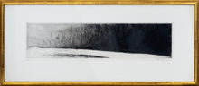 Load image into Gallery viewer, Framed:Wolf Kahn (1927-2020) Winter River, 1988 Etching on paper 5.75 x 23.75 inches Kahn produces a kind of contrast that energizes the surface of the paper while simultaneously creating a sense of balance and serenity in this work. Available at Manolis Projects Gallery