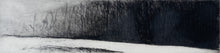 Load image into Gallery viewer, Wolf Kahn (1927-2020) Winter River, 1988 Etching on paper 5.75 x 23.75 inches Kahn produces a kind of contrast that energizes the surface of the paper while simultaneously creating a sense of balance and serenity in this work. Available at Manolis Projects Gallery
