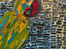 Load image into Gallery viewer, Second close-up image of - Hunt Slonem nature canvas painting “Birds and Guardians,” painted in 2019 in oil paint on canvas measuring 104 x 134 inches. Extra-large wall art by Hunt Slonem for sale at Manolis Projects gallery.