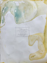 Load image into Gallery viewer, Back: J.Steven Manolis (b. 1948) Sunshine 2020, Acrylic and latex enamel on Arches paper, $5000 30 X 22.5 inches 2020 was the year of Covid and filled with much darkness for most of the world. When the vaccine was announced, Manolis saw our world being filled with sunshine. The light was coming in after a period of darkness. This highly texture painting is filled with different yellows and whites in over and under layers. Available at Manolis Projects Gallery