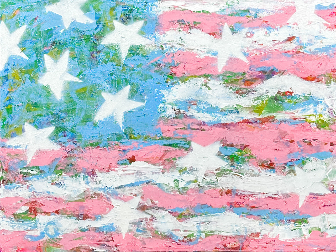 Stars and Stripes No. 2 (Pink and Blue Flag), 2023