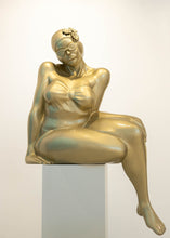 Load image into Gallery viewer, Didier Audrat, TALIMA-Gold, Female Sculpture, 2020, Mixed Polymer Sculpture, 50h x 32w x 26d inches, Art Sculptures for Sale
