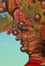 Load image into Gallery viewer, Detail of Face:Xavier Esqueda (b.1943 - ) Contemplation of Nature, 1972 Mexican; Oil on Canvas 46.50 x 38.50 inches- Unframed 49 x 41.50 inches- With Frame Xavier Esqueda was born in Mexico City in 1943. Esqueda is known for his figurative and surrealist paintings and sculptures filled with anthropological elements that recall the native religiosity of Mexico and idiosyncrasy of past and present Mexico. Available at Manolis Projects Gallery
