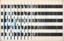 Load image into Gallery viewer, Yaacov Agam (b.1928-) Agamograph #123, 1995 Screenprint on Acrylic 12 x 17 inches  Framed Dimensions: 19.25 x 24.5 inches Edition 28/99  Hand signed and numbered by artist.  Agam was pioneer in kinetic art and the inventor of the agamograph, a brightly colored type of print that appears to shapeshift before a viewer’s eyes.  For sale at Manolis Projects Gallery in Miami, FL
