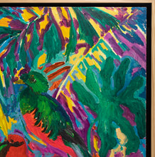Load image into Gallery viewer, Hunt Slonem, Lemurs, 1986, Oil painting on canvas, 84 x 72 inches, Frame detail, Hunt Slonem art for sale
