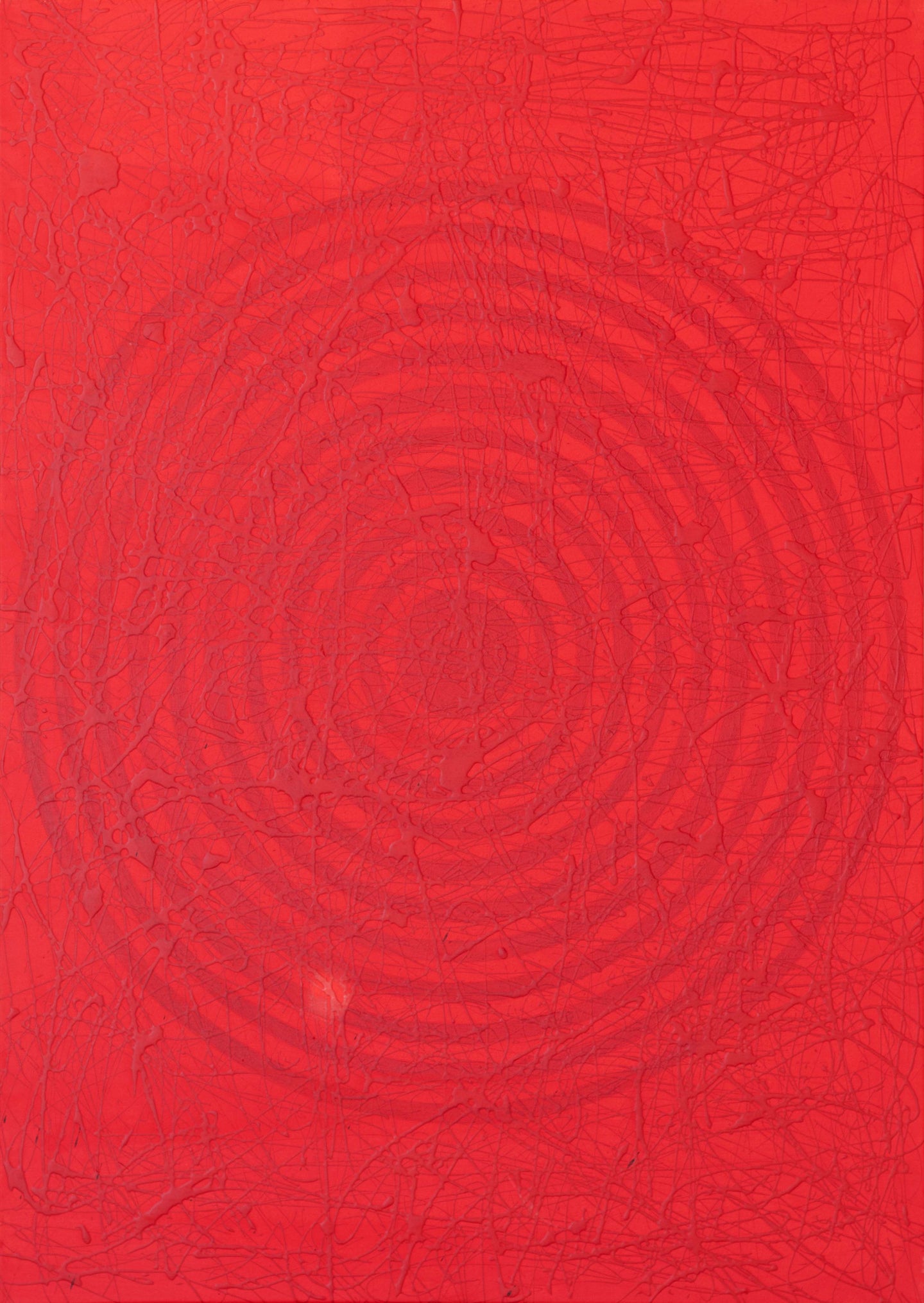 J. Steven Manolis, Red on Red Concentric, 2022, Acrylic and Latex enamel on canvas, 40 x 30 inches, red abstract wall art