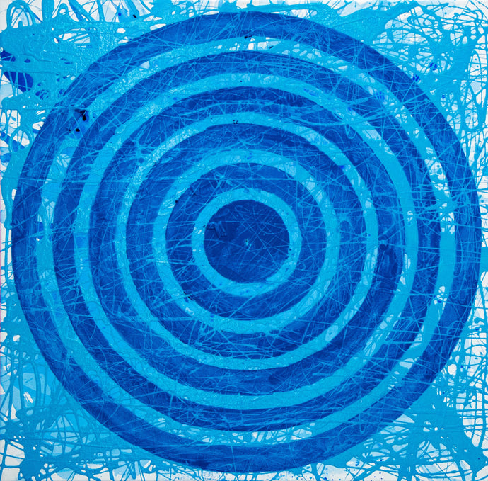 J. Steven Manolis (B. 1948- ) Blue Concentric, 2020 30 x 30 inches Acrylic and Latex Enamel on Canvas