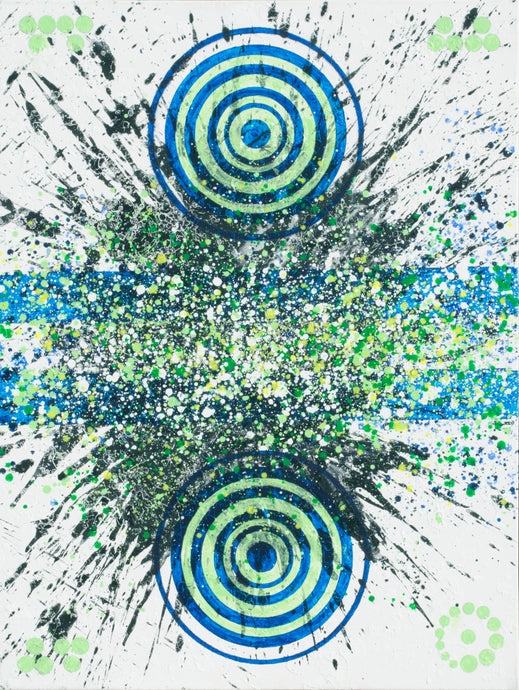 J. Steven Manolis (b. 1948-)  Hamptons 27 (Four Seasons- Summer), 2016  Acrylic on canvas  48 x 36 inches  This work celebrates Highway 27 which is a two lane, 50 mile road that goes through all of the villages in The Hamptons, ensuring that the rural quality of the villages and the beaches never change.